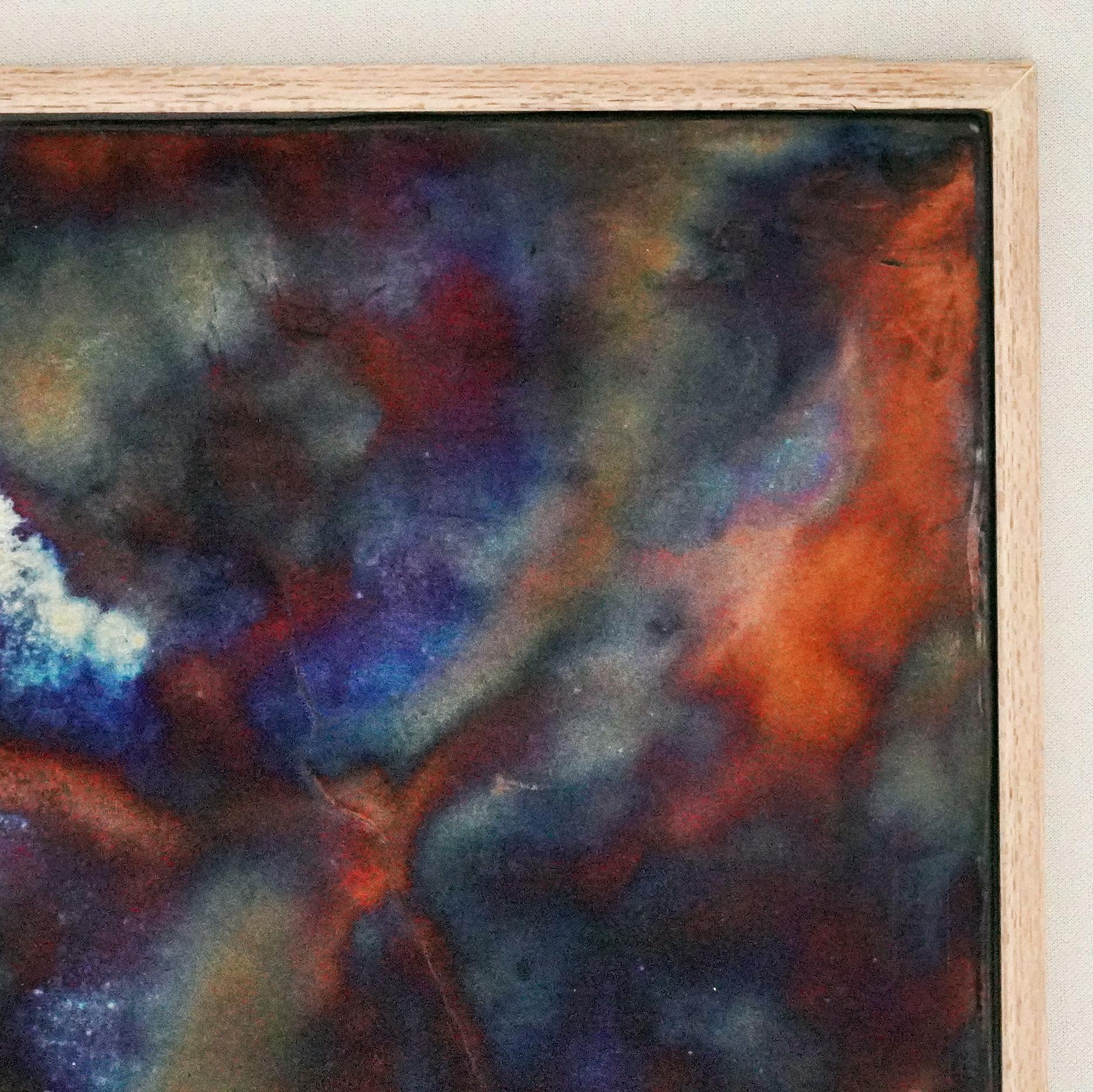 Malese Kaiga 1 - 1' x 1' arte da parete in ceramica raku incorniciata - RAAQUU Numero di serie 2400013 in vendita