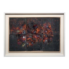 Kaiga 6 - 2
 x 3
 Framed Raku Ceramic Wall Art - RAAQUU Serial No. 2400002