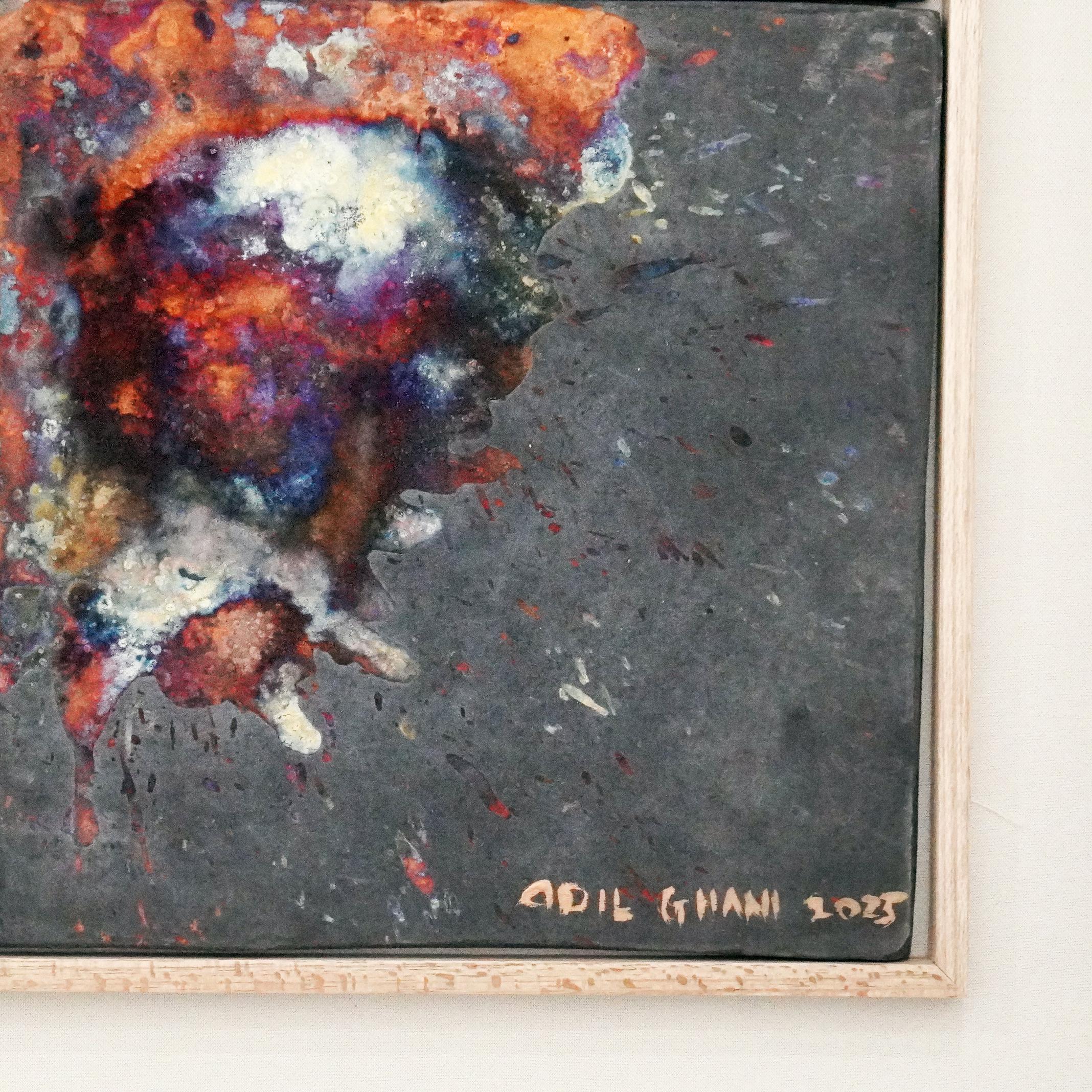 Malese Kaiga 6 - Arte da parete in ceramica raku con cornice 2' x 3' - RAAQUU Numero di Serie 2400017 in vendita