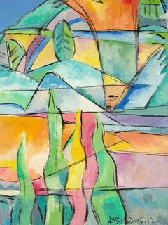 KaiJiang Yuan Abstract Original Mixed Media "Encrypted Relationship 1"
