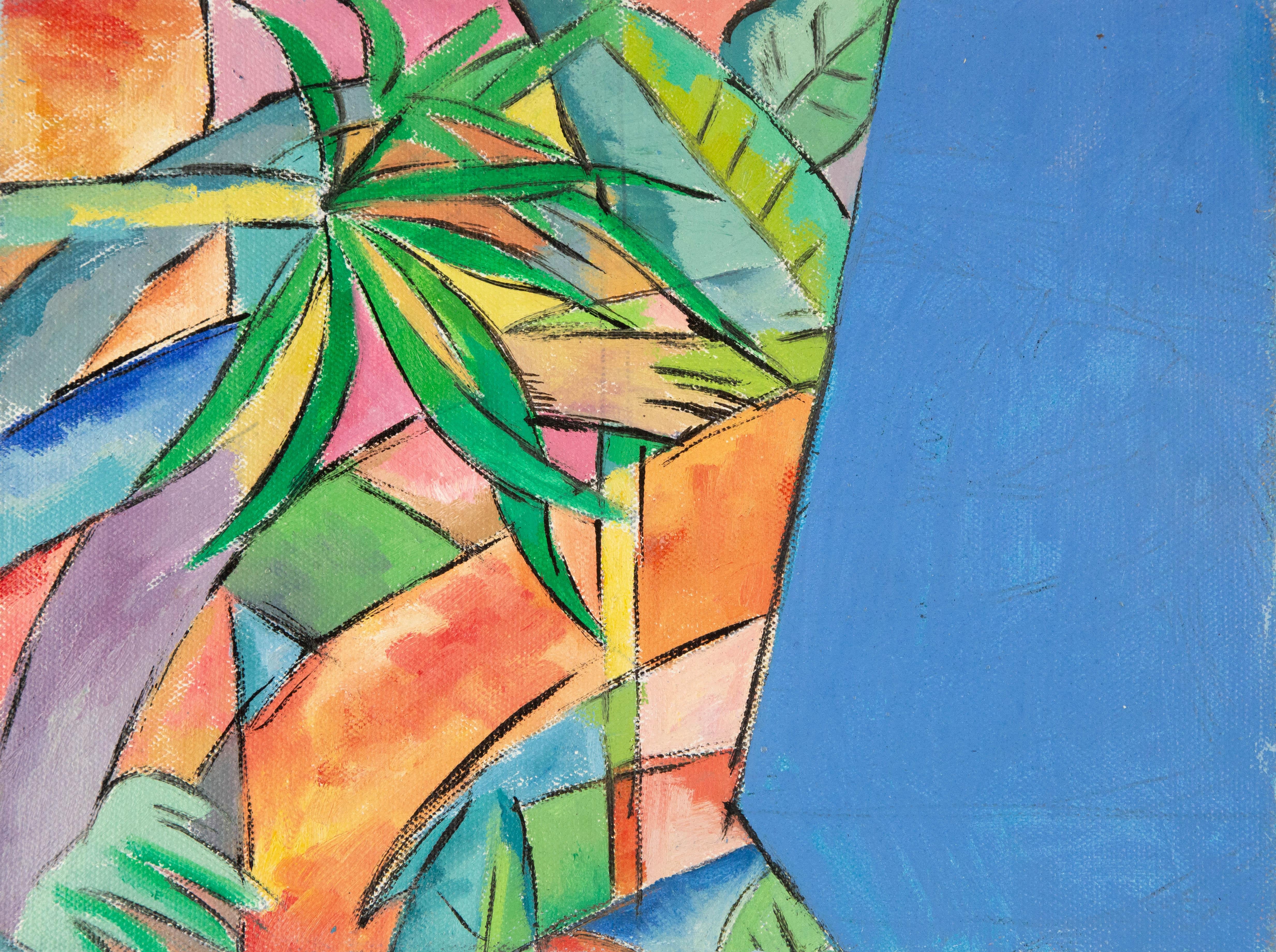  Title: Encrypted Relationship-2
 Medium: Oil on canvas
 Size: 11.5 x 15.5 inches
 Frame: Framing options available!
 Condition: The painting appears to be in excellent condition.
 Note: This painting is unstretched
 Year: 2000 Circa
 Artist: