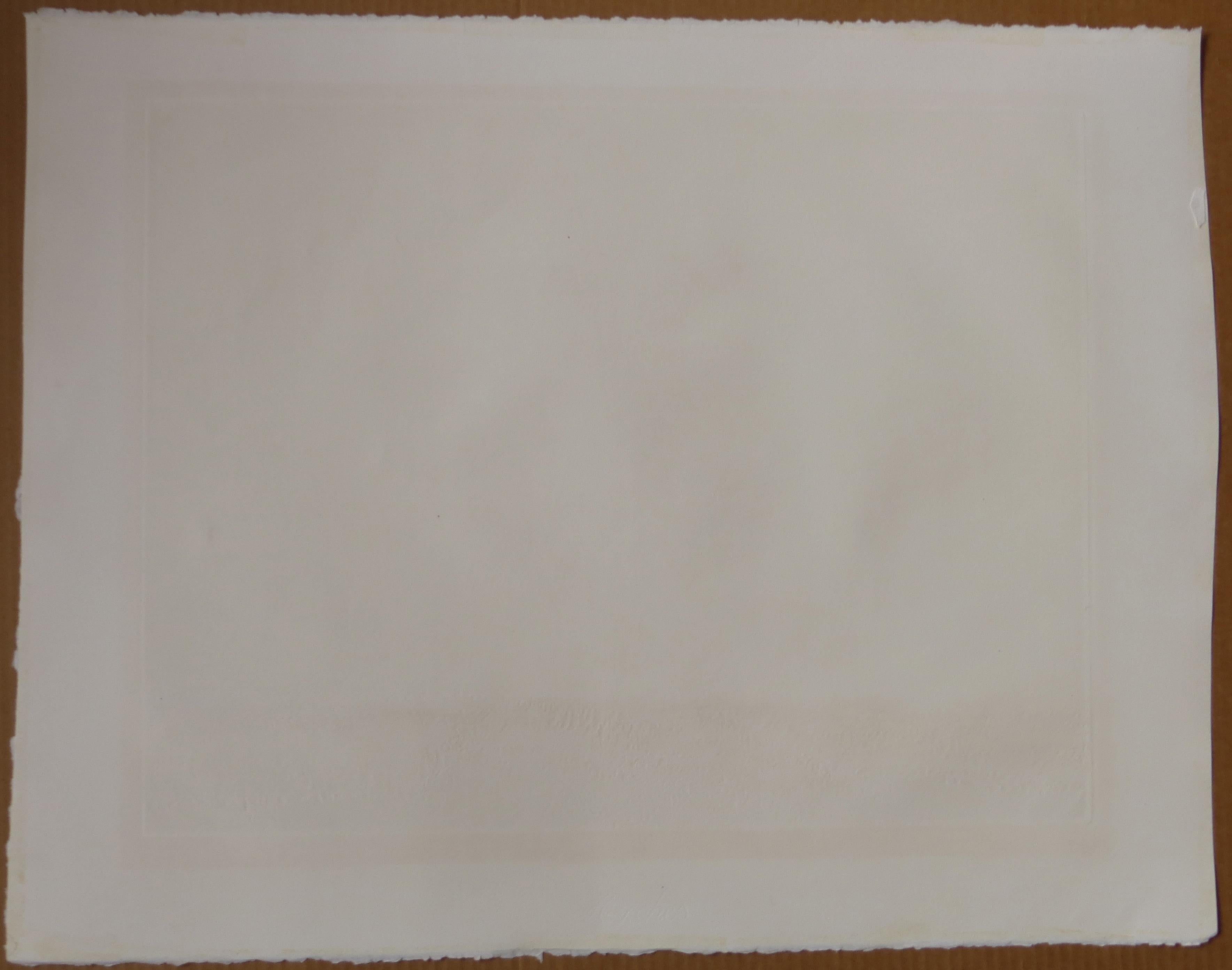 Artiste : Kaiko Moti - Indien/Français (1921-1989-)
Titre : Champs de Lavande (Fields of Lavender)
Année : 1979
Médium : Aquatinte en couleur sur papier Arches 
Taille de la vue : 17,25 x 22,5 pouces. 
Taille de la feuille : 22.5 x 28 pouces