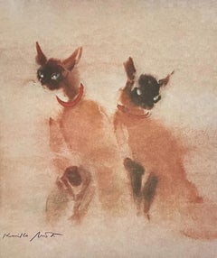 Vintage Moti, Siamese Cats (after)