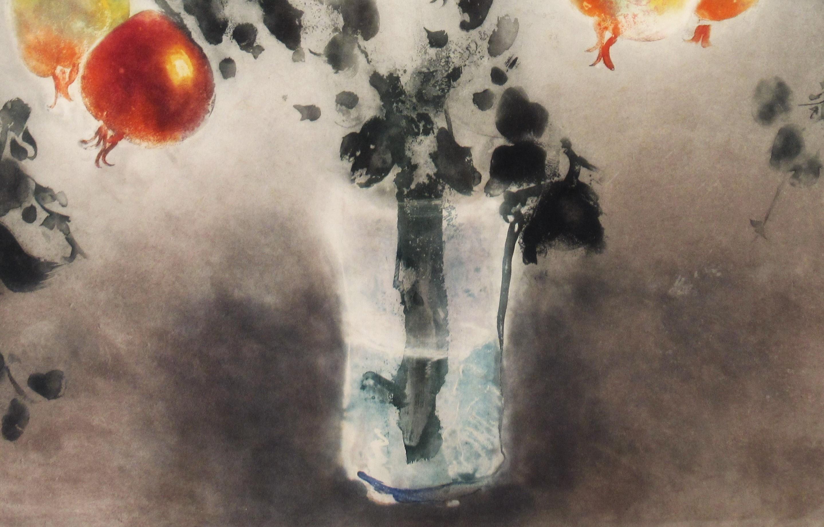 Granatäpfel (Braun), Figurative Print, von Kaiko Moti