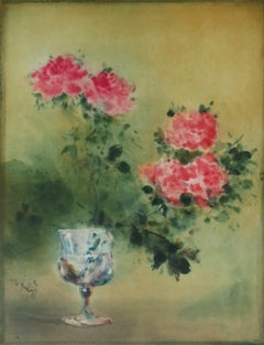 Retro Roses in Vase