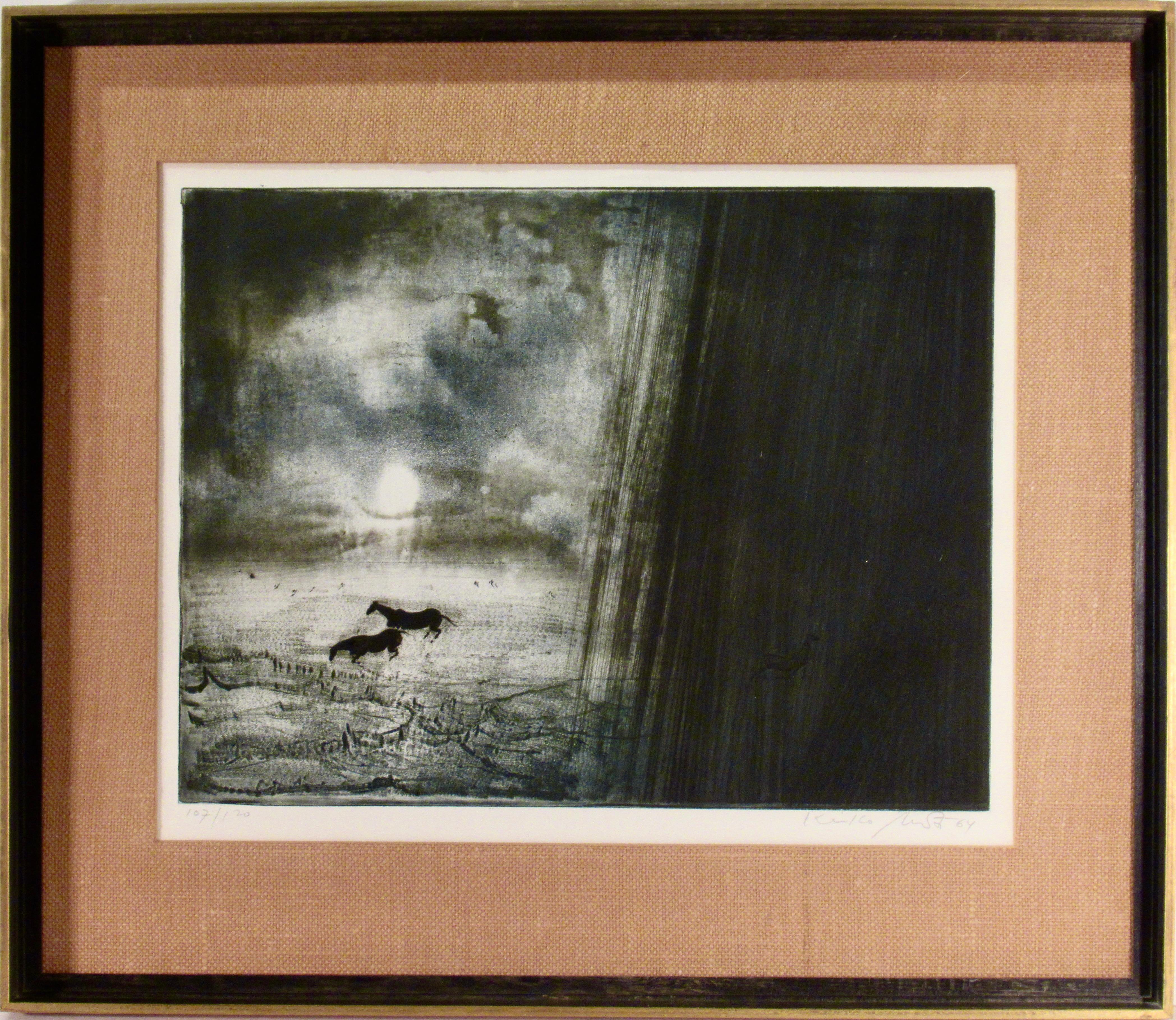 Landscape Print Kaiko Moti - Deux chevaux