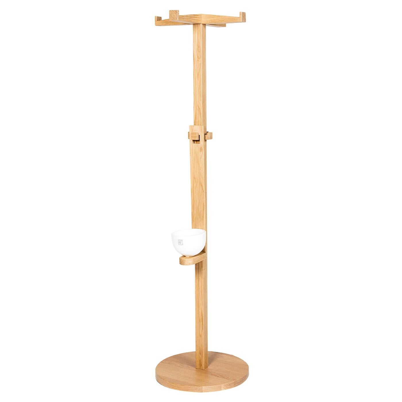 ENGLISH OAK UTILITY Coat Stand, 1940s at 1stDibs