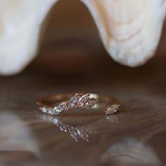 Kaira Asymmetrical Wedding Ring in 14K Gold & Diamonds by Anastassia Sel Jewelry