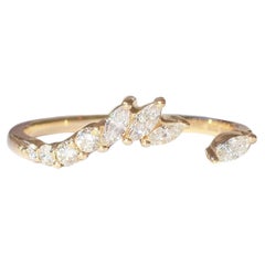 Kaira Asymmetrical Wedding Ring in 14K Gold & Diamonds by Anastassia Sel Jewelry
