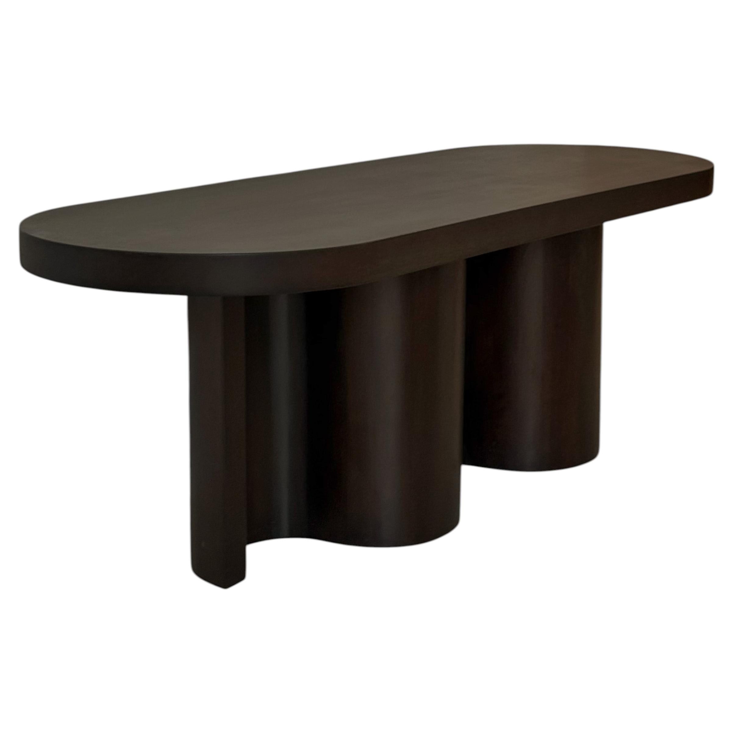 Kairo Sculptural Coffee Table & Bench, Hand-Carved Rosewood, Modern