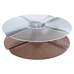 Kairós Sculptural Fusion Glass Coffee Table by MainGUILTY w/Clear & Bronze Glass