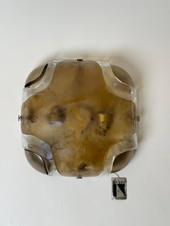 Kaiser Amber Murano Glass Two-Light Wall or Ceiling Lamp, 1970s