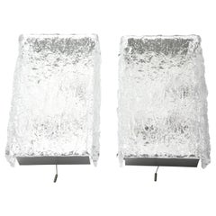Pair of large Kalmar Glass Wall Lights, Germany, 1960