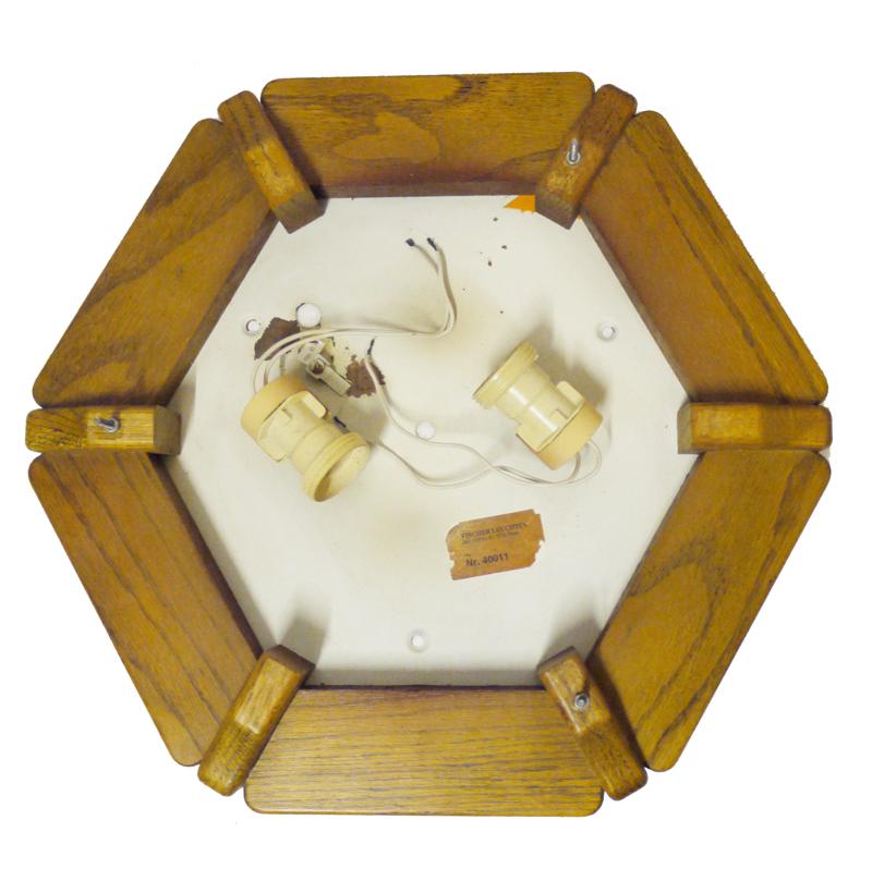 1 von 3' Kaiser Flush Mount Amber Murano Glass Ceiling Light, 1960er Jahre (Mitte des 20. Jahrhunderts) im Angebot