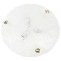 Kaiser Flush Mount Domed Glass Brass Finials, Germany, 1980
