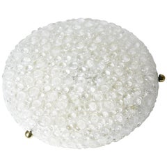 Kaiser Flushmount Cristal y marco de latón Años 70, Alemania