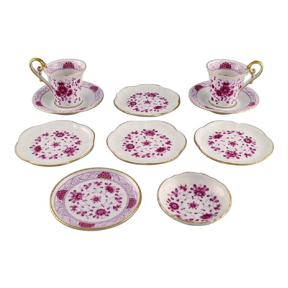 Kaiser, Germany, Two Coffee Cups with Saucers and Six Small Bowls in Porcelain