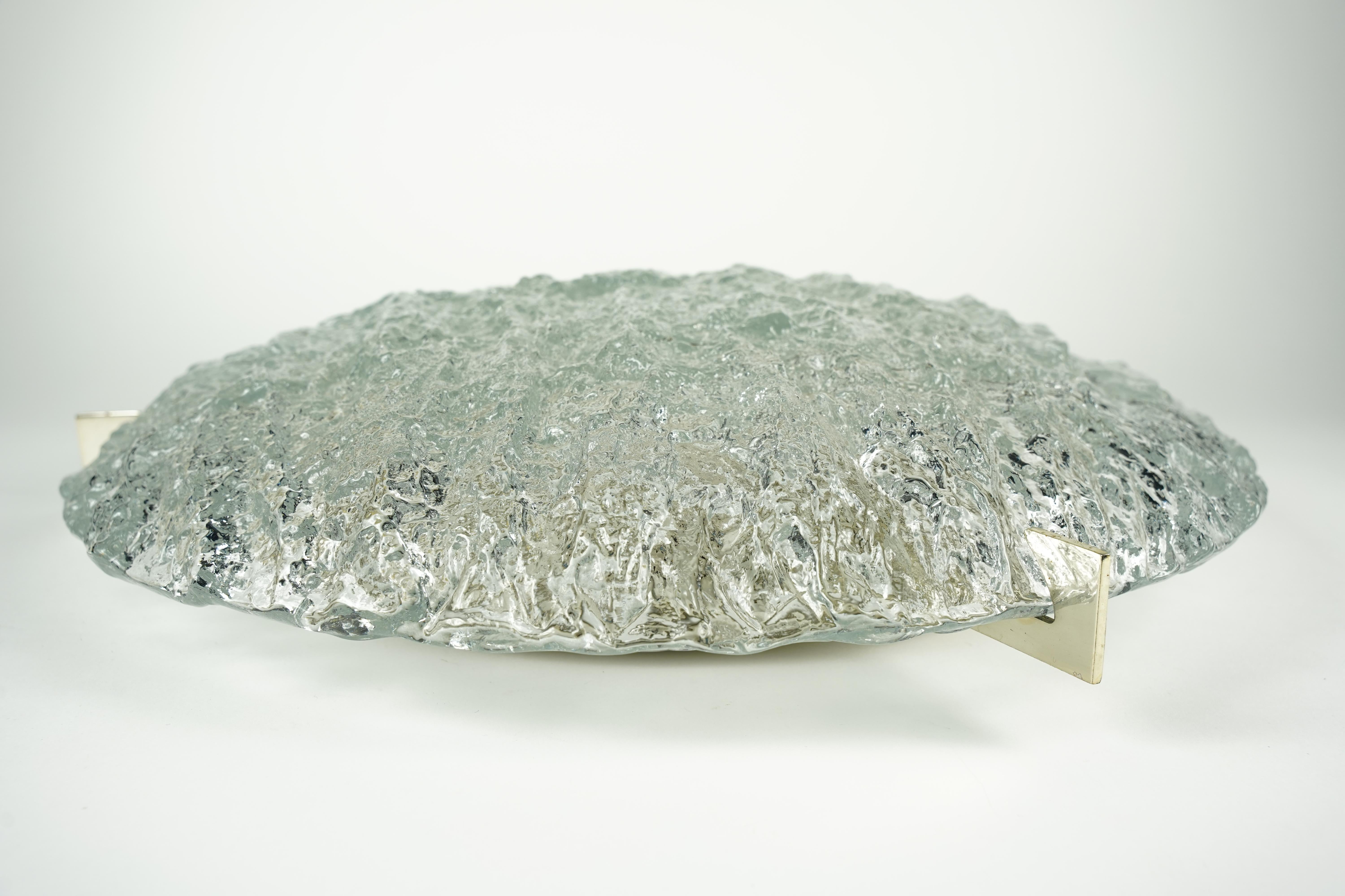 Empotrable de cristal Kaiser con remates cromados, 1960, Alemania Moderno de mediados de siglo en venta
