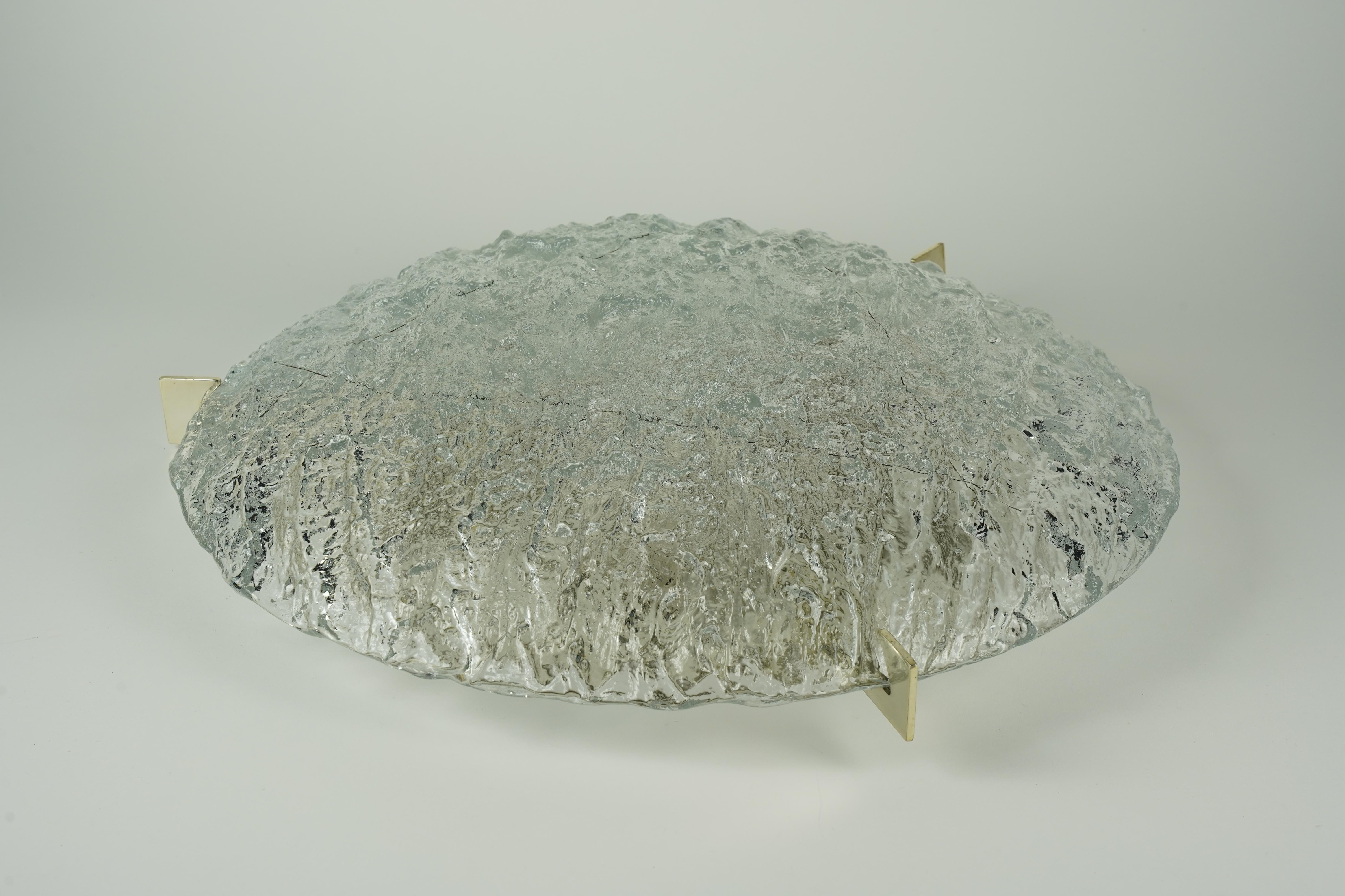 Empotrable de cristal Kaiser con remates cromados, 1960, Alemania en Bueno estado para la venta en Bronx, NY