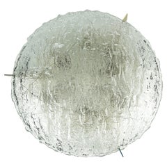 Kaiser Glass Flush Mount with Chrome Finials, 1960, Germany
