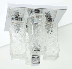 Einbaubeleuchtung aus Kaiser-Eisglas und Chrom, 1 von 2