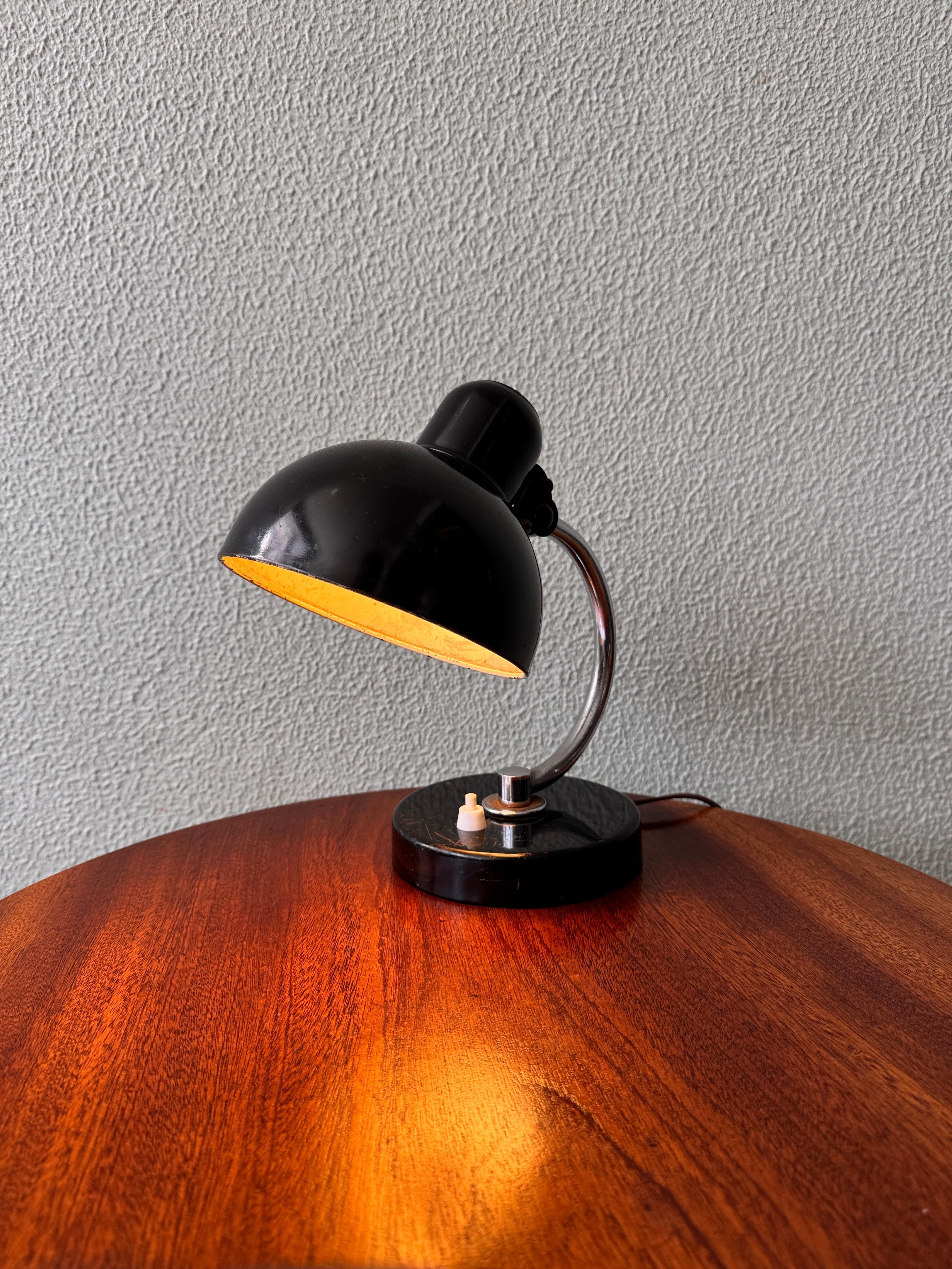 Metal Kaiser Idell 6722-T table lamp by Christian Dell - 1930's Germany For Sale