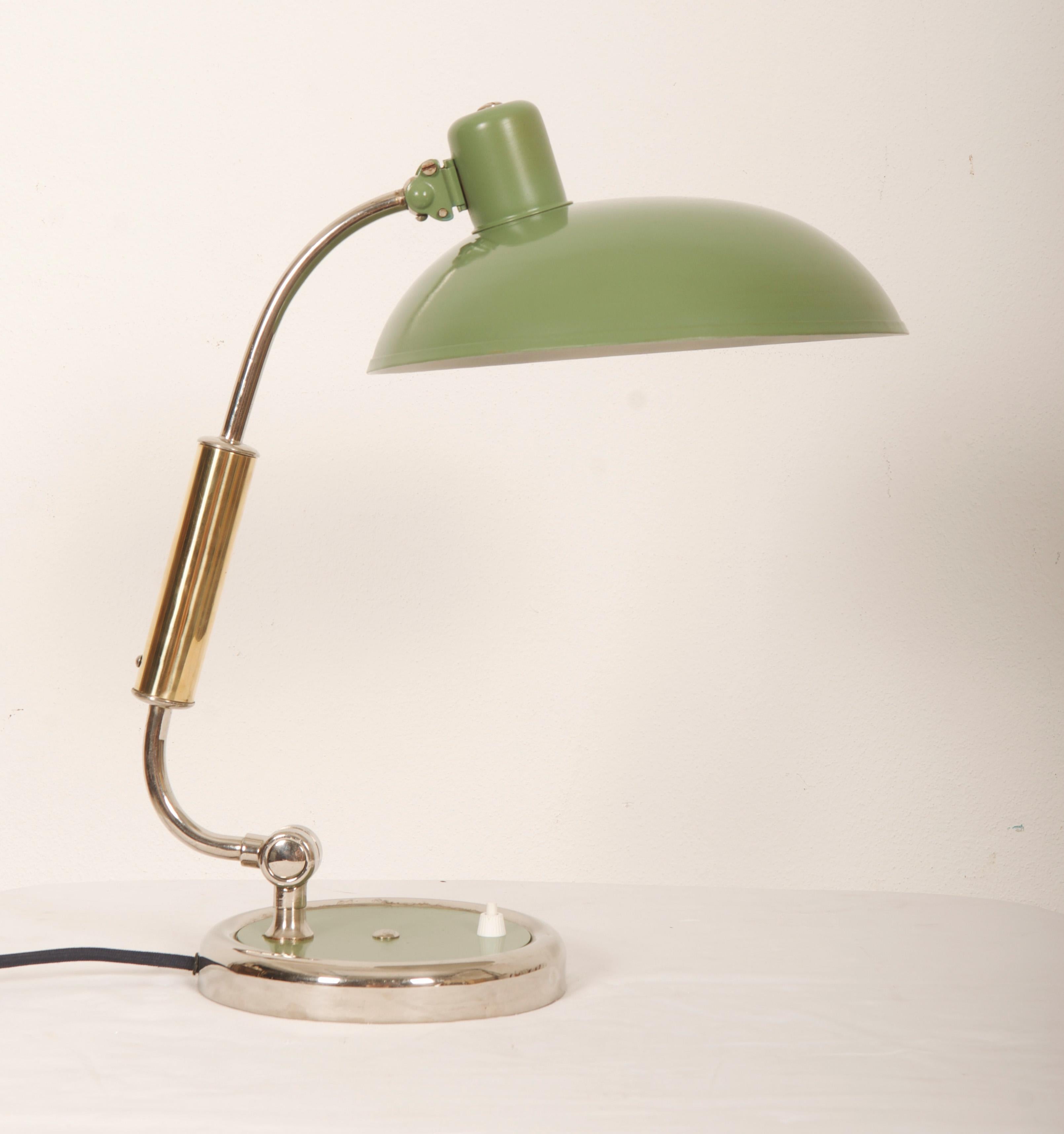 German Kaiser Idell by Christian Dell Model 6632 President Green Desk Lamp For Sale