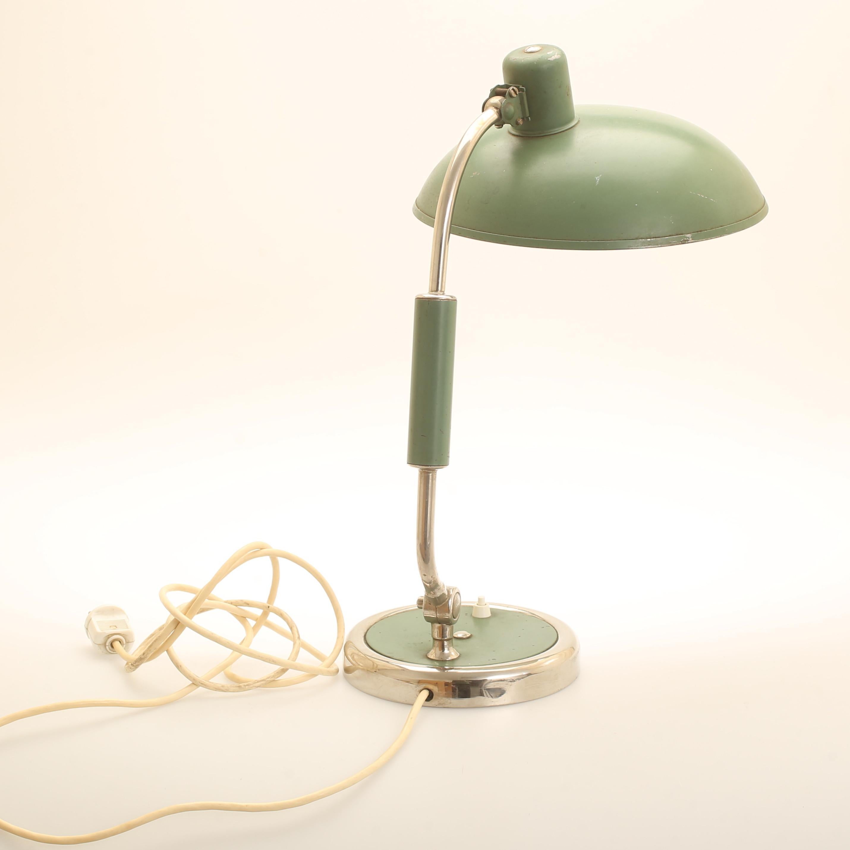 Mid-20th Century Kaiser Idell by Christian Dell Model 6632 President Green Desk Lamp