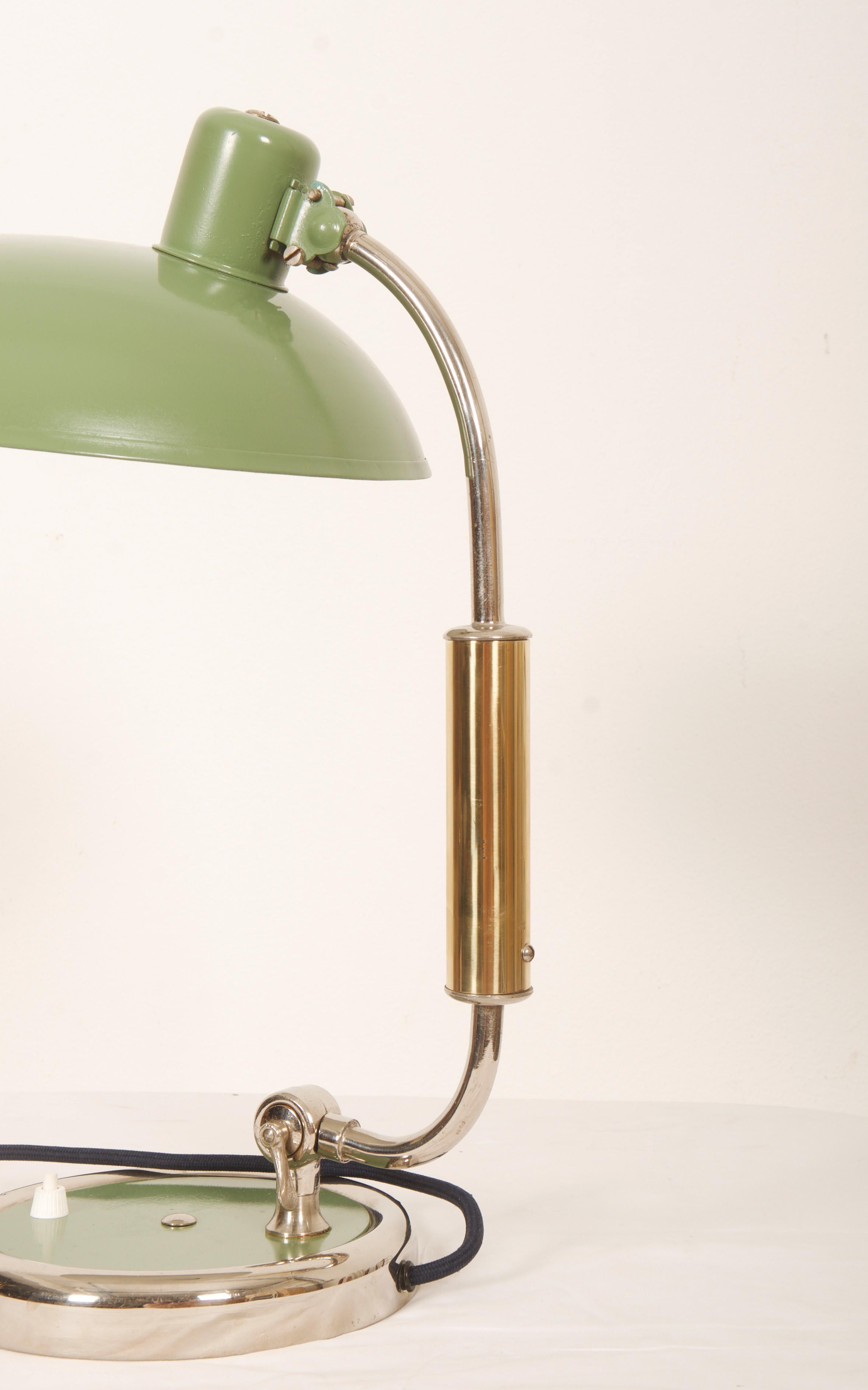 Kaiser Idell by Christian Dell Model 6632 President Green Desk Lamp For Sale 2