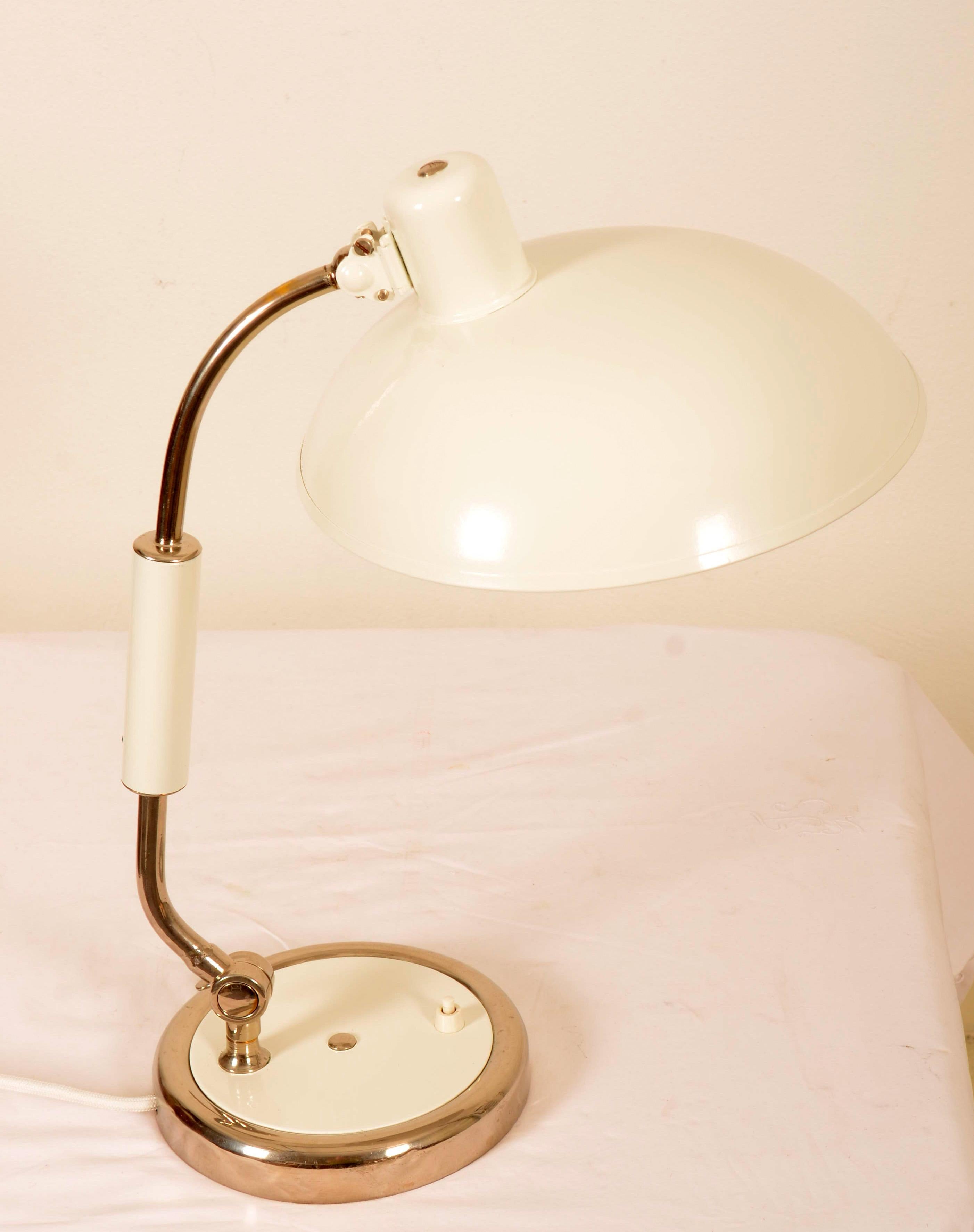 German Kaiser Idell by Christian Dell Model 6632 President White Desk Lamp For Sale