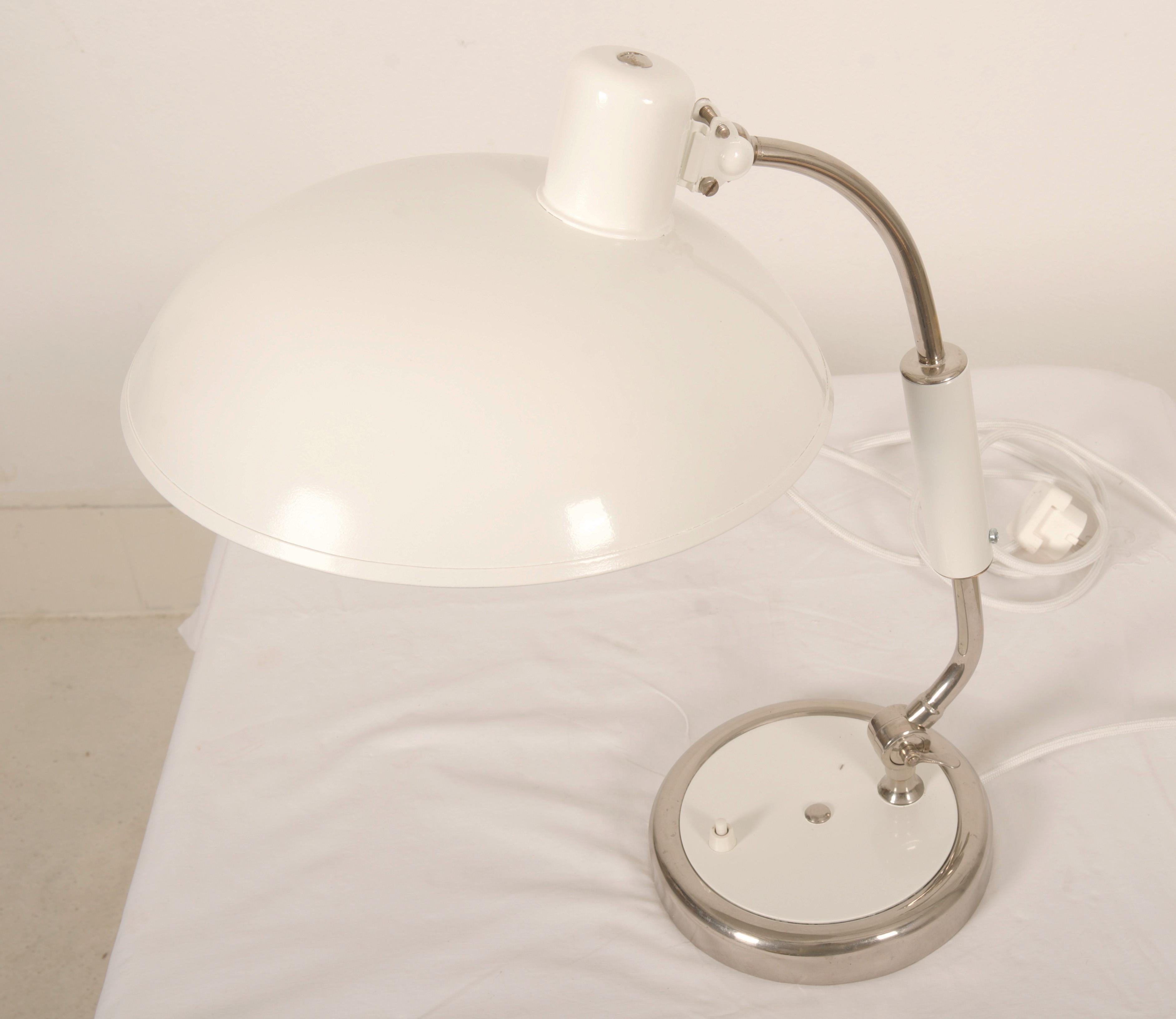 Aluminum Kaiser Idell by Christian Dell Model 6632 President White Desk Lamp For Sale