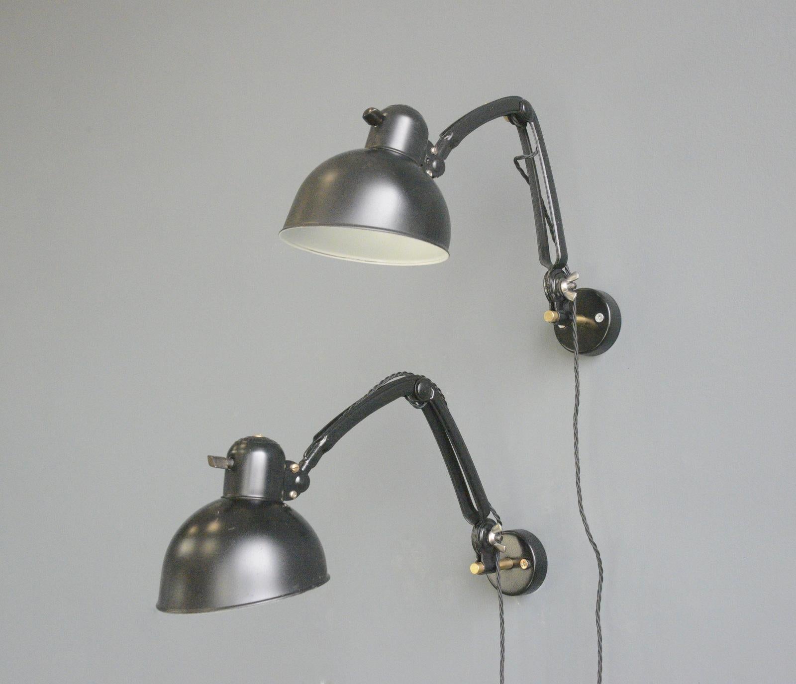 Kaiser Idell Model 6716 Wall Lamps, Circa 1930s For Sale 3