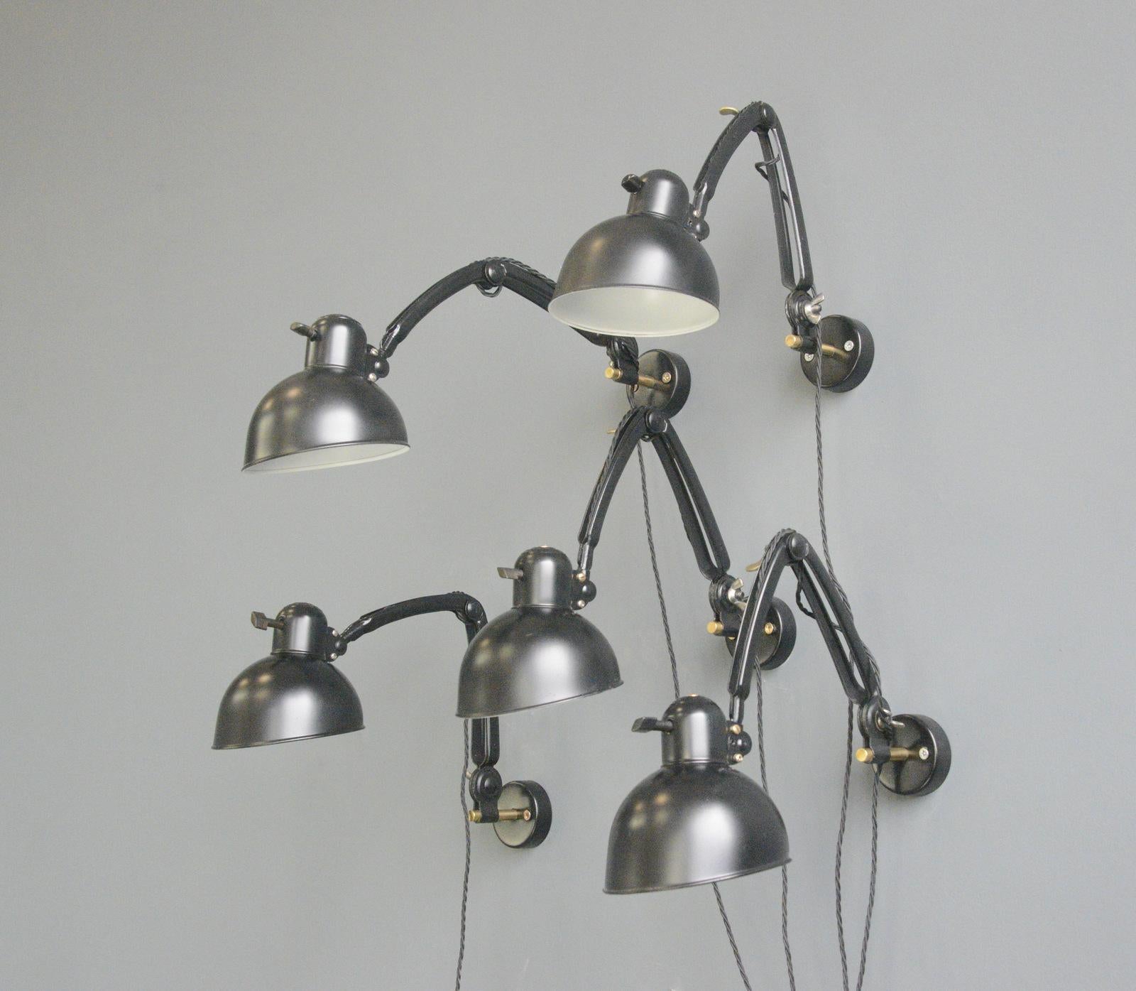 German Kaiser Idell Model 6716 Wall Lamps, Circa 1930s For Sale