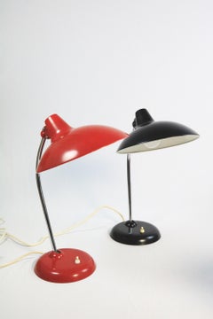 KAISER Idell Table Lamp, 6786, Rare Red, Bauhaus, Mid-Century, Germany