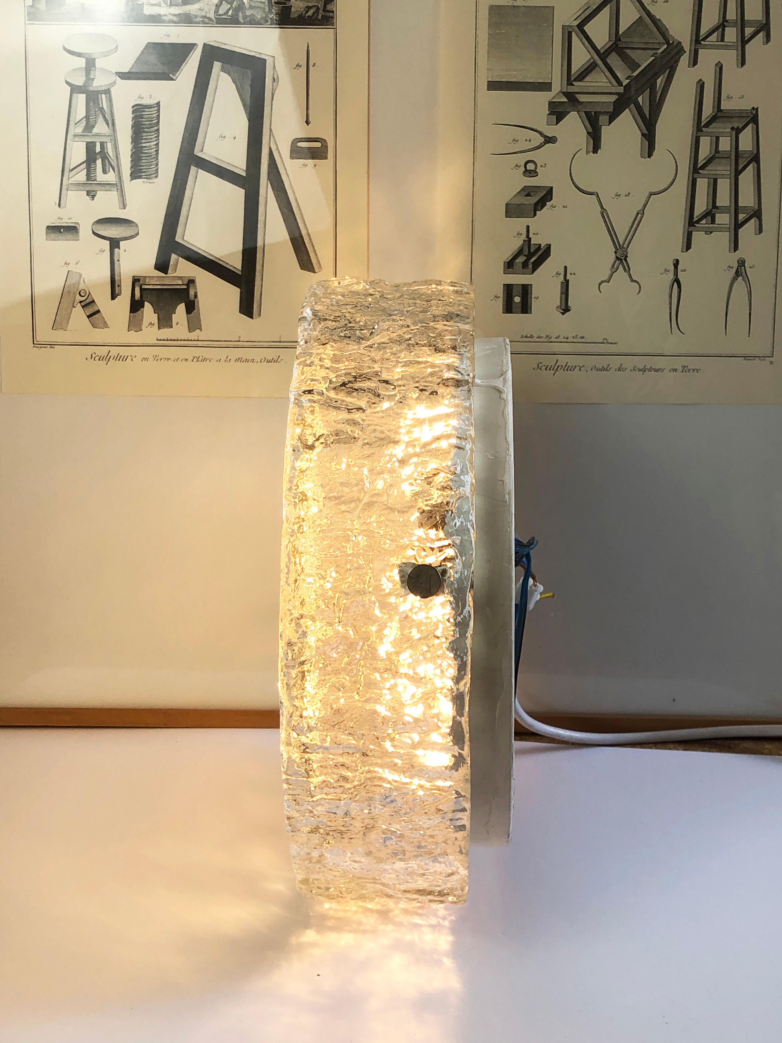 Kaiser Leuchte • Murano-Glas Ceiling Lamp, Ice Glas, Midcentury, 1960s, Germany In Good Condition In Andernach, DE