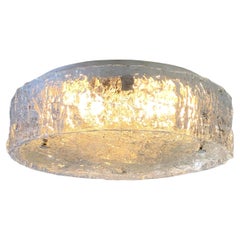 Vintage Kaiser Leuchte • Murano-Glas Ceiling Lamp, Ice Glas, Midcentury, 1960s, Germany