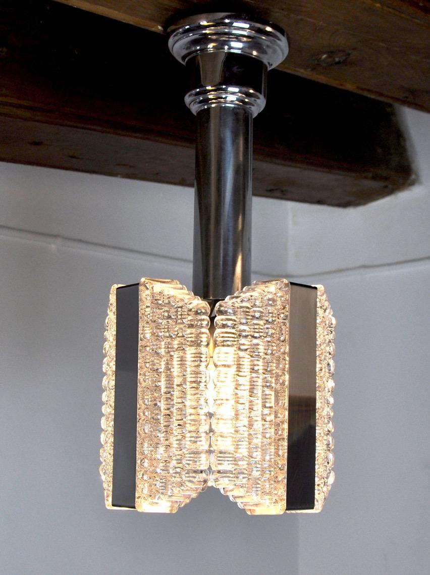 Kaiser-Leuchten-Kronleuchter, strukturierte Kristalle, Deutschland, 1960 im Zustand „Gut“ im Angebot in BARCELONA, ES