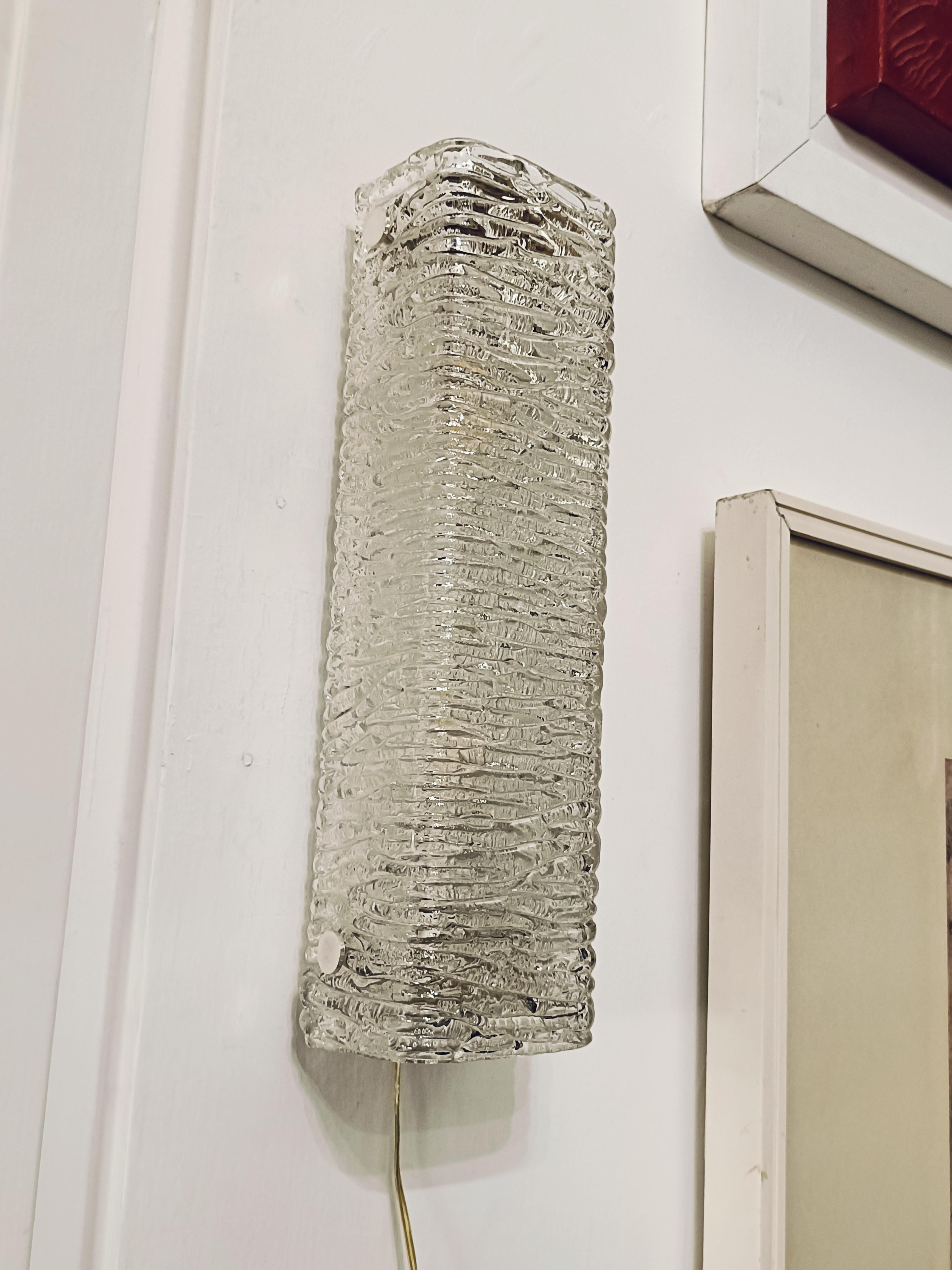 Mid-Century Modern Kaiser Leuchten Murano Glass Wall Lamp, Germany 1970s For Sale