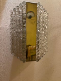 Kaiser Leuchten murano ice frost glass wall lighting , 1970s