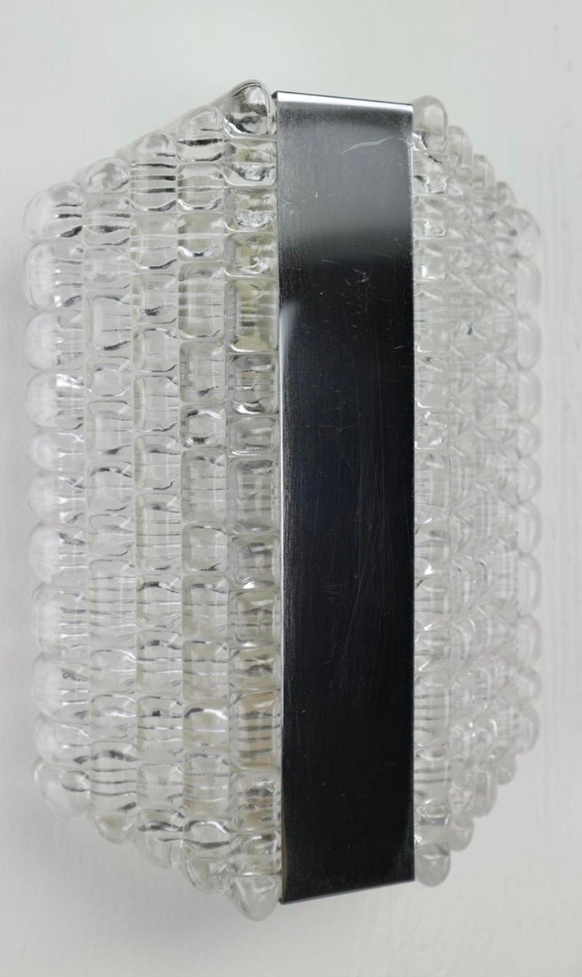 Kaiser Leuchten murano eis frost glas wandleuchten , 1970er (Ende des 20. Jahrhunderts) im Angebot