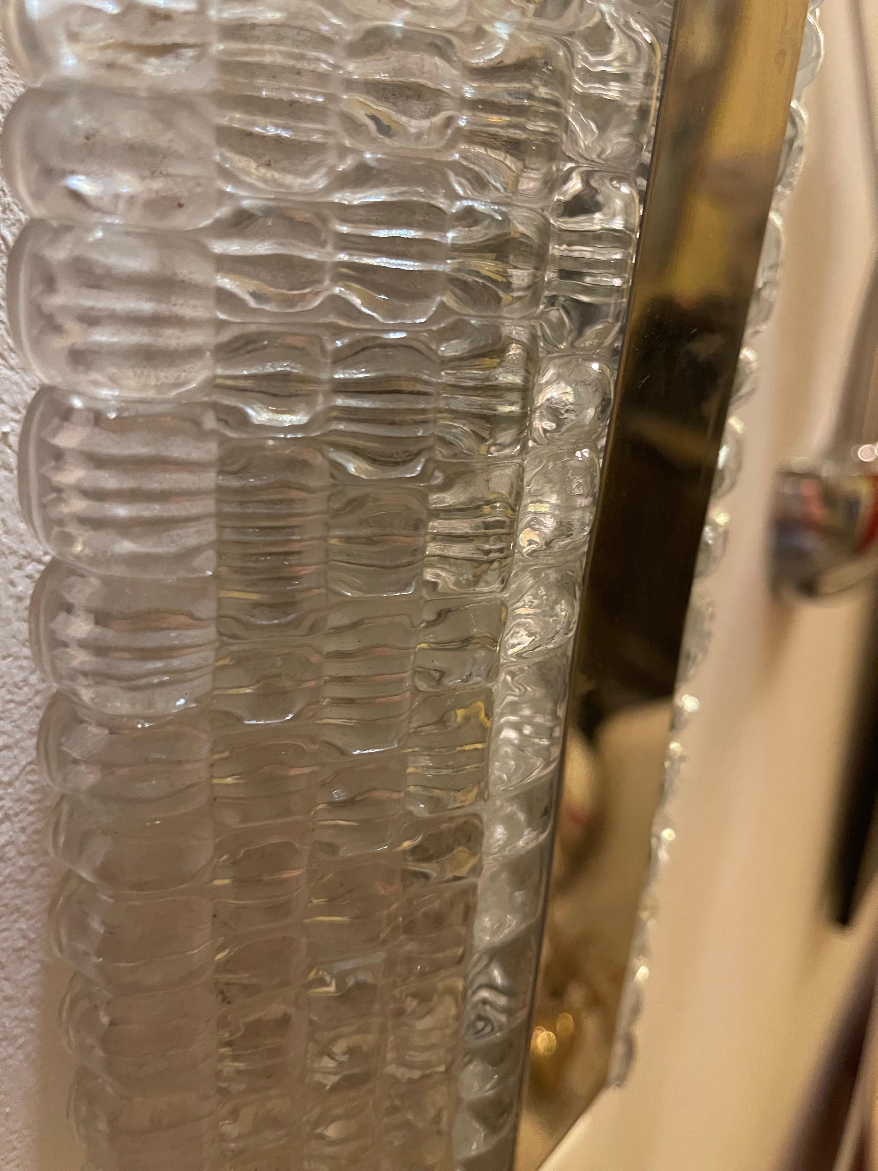 Kaiser Leuchten murano eis frost glas wandleuchten , 1970er (Muranoglas) im Angebot