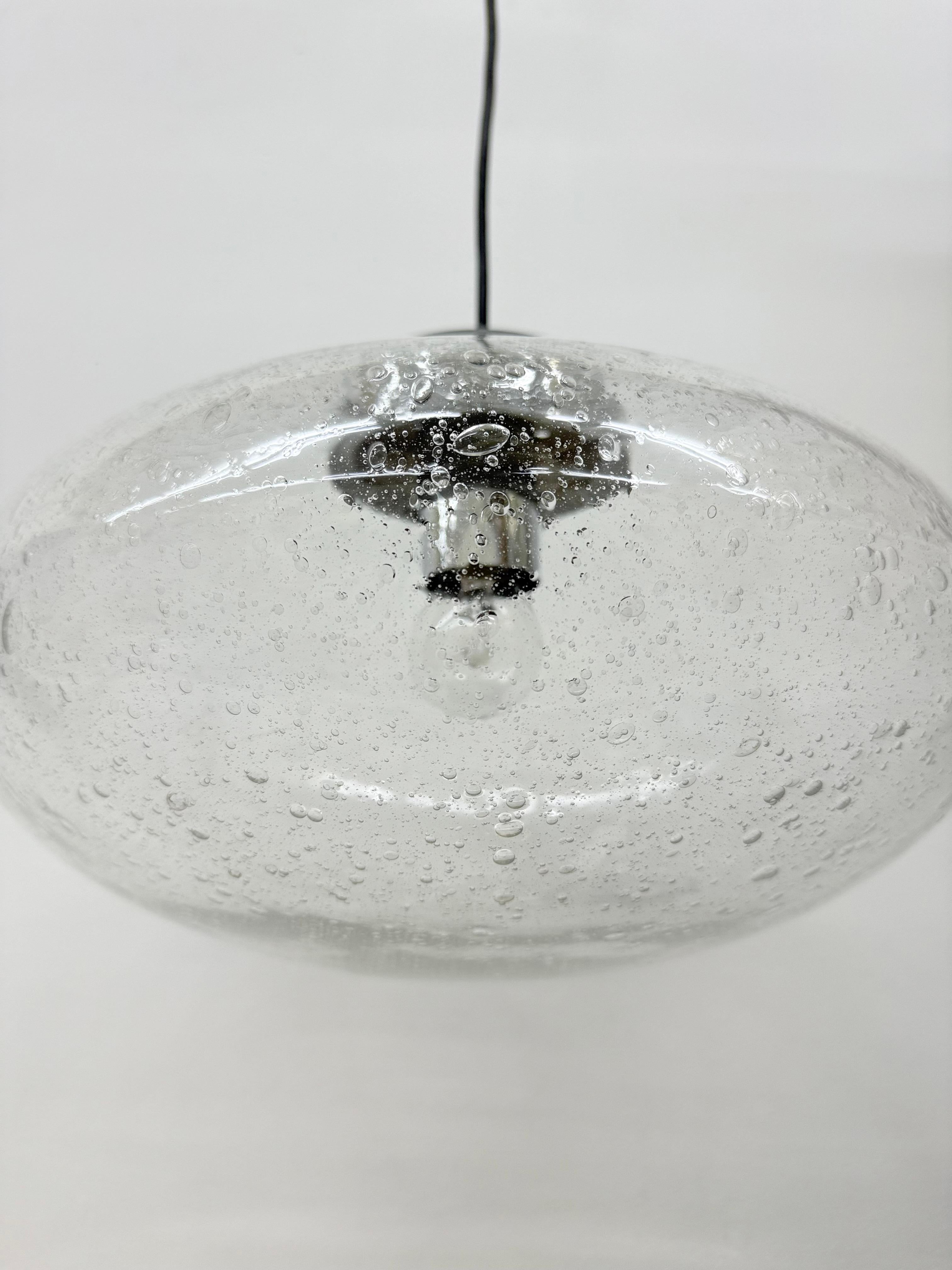 Lampada a sospensione Kaiser Leuchten , anni '70 vetro e cromo , anni '70 in vendita 3