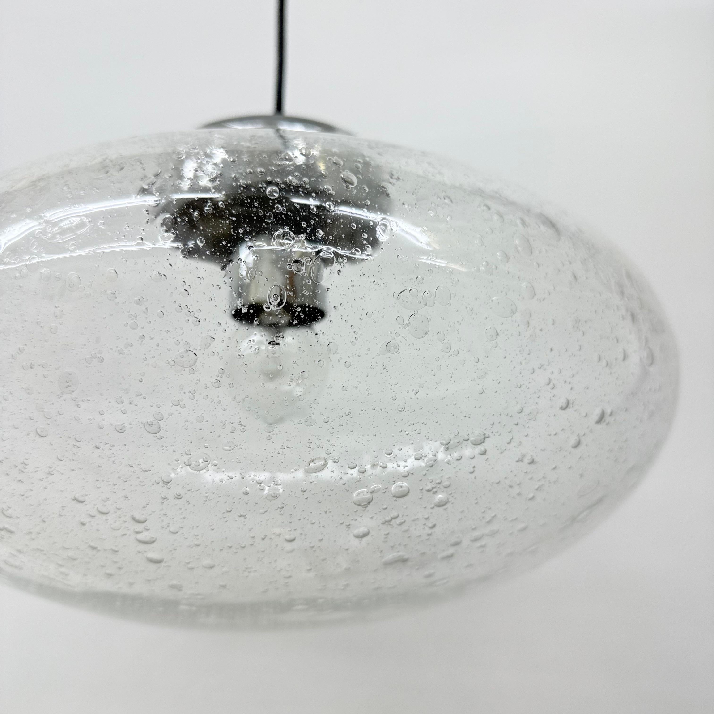 Lampada a sospensione Kaiser Leuchten , anni '70 vetro e cromo , anni '70 in vendita 7