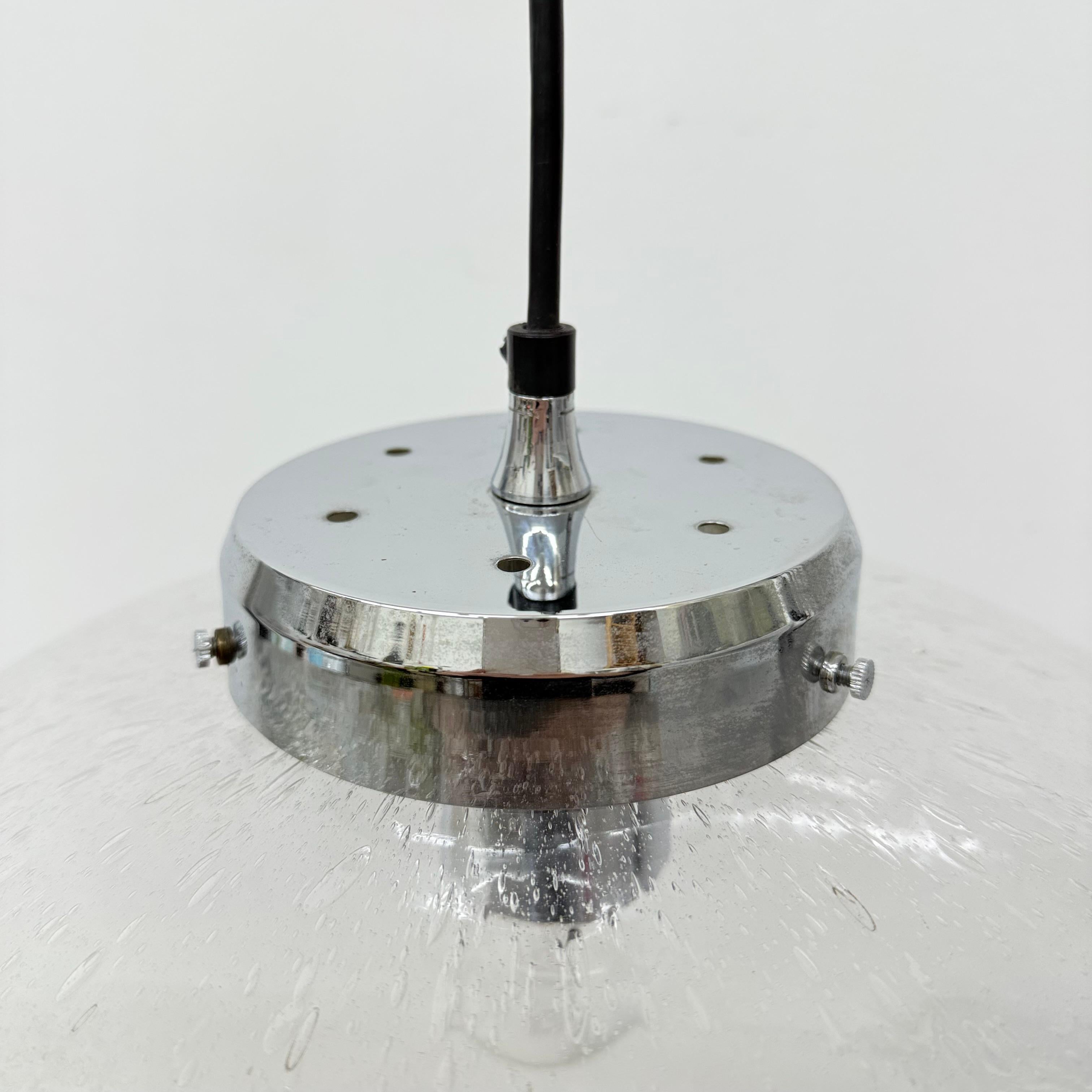 Lampada a sospensione Kaiser Leuchten , anni '70 vetro e cromo , anni '70 in vendita 2