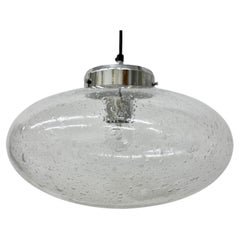 Lampada a sospensione Kaiser Leuchten , anni '70 vetro e cromo , anni '70