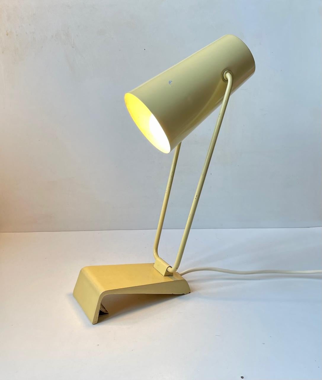 Kaiser Leutchten Pastel Yellow Table or Wall Lamp, Germany 1950s In Good Condition In Esbjerg, DK