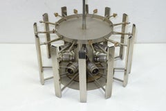 CHANDELIER-Hängelampe aus Chrom mit 12 Glasröhren aus der Mitte des Jahrhunderts