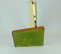Kaiser Midcentury Desk Lamp Table Lamp Metal Brass Teak Wood, 1960s
