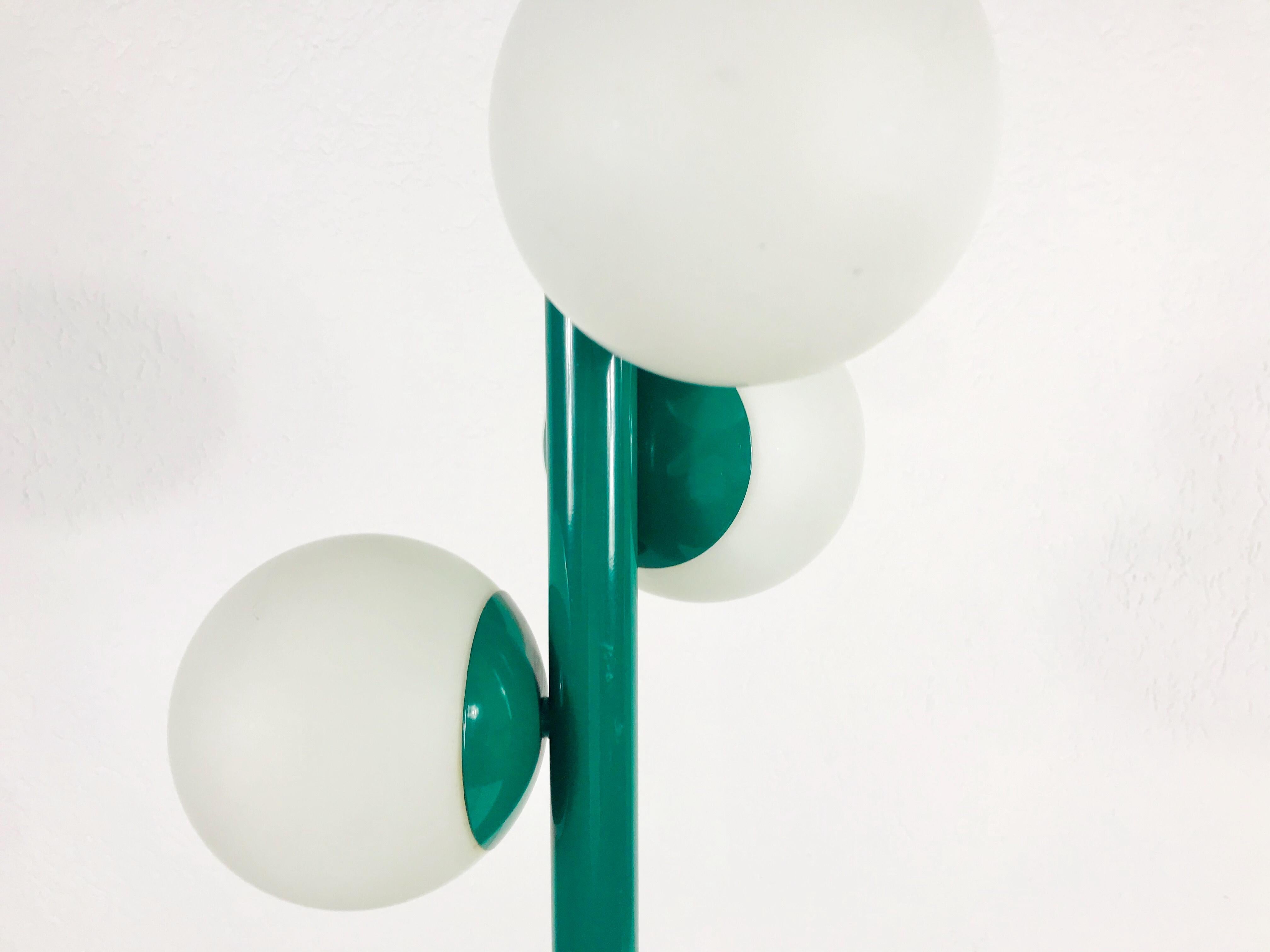 Mid-20th Century Kaiser Midcentury Green 3-Arm Space Age Chandelier, 1960s, Germany