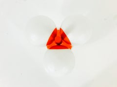 Kaiser Midcentury Red 3-Arm Space Age Flush Mount, 1960s, Germany